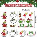 3Pack 5 Inch Christmas Face Stickers for Crafts Large Vinyl Faces Eyes Pitcher Transparent Decals for Ornaments Glass Drinking Cups Wood Decorations Balls Party Supplies (hoho12)