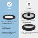 Microwave Splatter Cover Vented Glass Splatter Guard Lid with Collapsible Silicone for Food as Pot Cover Plate 10.8 inch for 6 7 8 9 10 inch Plate Bowl (Black)