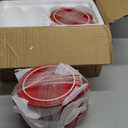 LOVECASA Mini Cocotte Set,12 OZ Small Casserole Dishes with Lids, Soup Bowls With Handles,Individual Baking Ramekins,Oven, Microwave & Dishwasher Safe,Set of 4,Red