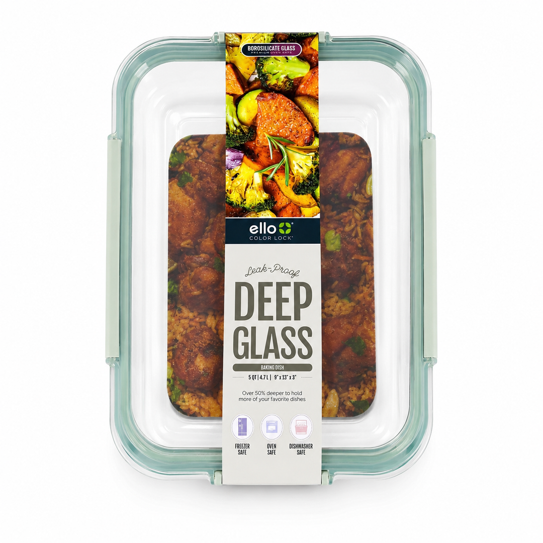 Deep Glass Baking Dish Color green 4.7L (9x13in)