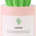 Mini Humidifier, 280ml USB Cool Mist Portable Cactus Air humidifier, Ultra-Quiet Operation for Bedroom Home Office Yoga Car Travel(Pink)