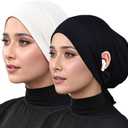 Hijab Undercaps Slouchy Beanies Cap Soft Hijab Caps Under Scarf for Women Muslim Jersey Inner Beain-Cap