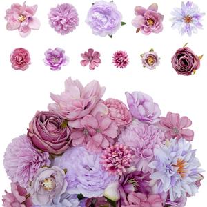 Faux Flower Small Artificial Flower Wedding Party DIY Home Decoration (27, Purple)