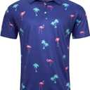 uideazone Men's Funny Polo Shirt Performance Dry Fit Golf Shirt, S-2XL (Blue, M)