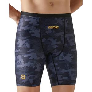 Onvous Modern Cut Swim Jammers for Men | Men's Athletic Swimwear 28-38 (Black)