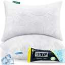 BETU Cooling Pillows Standard Size Shredded Memory Foam Cool Pillows for Hot Sleepers, Adjustable Firm Soft Support Bed Pillows Perfect for Back Neck Pain and Side Sleeping, White, 1 Pack