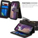 MODOS LOGICOS Case iPhone 11 Pro Max, [Detachable Wallet Folio][2 in 1][Zipper Cash Storage][Up to 14 Card Slots 1 Photo Window] PU Leather Purse with Removable Inner Magnetic TPU Case - Black