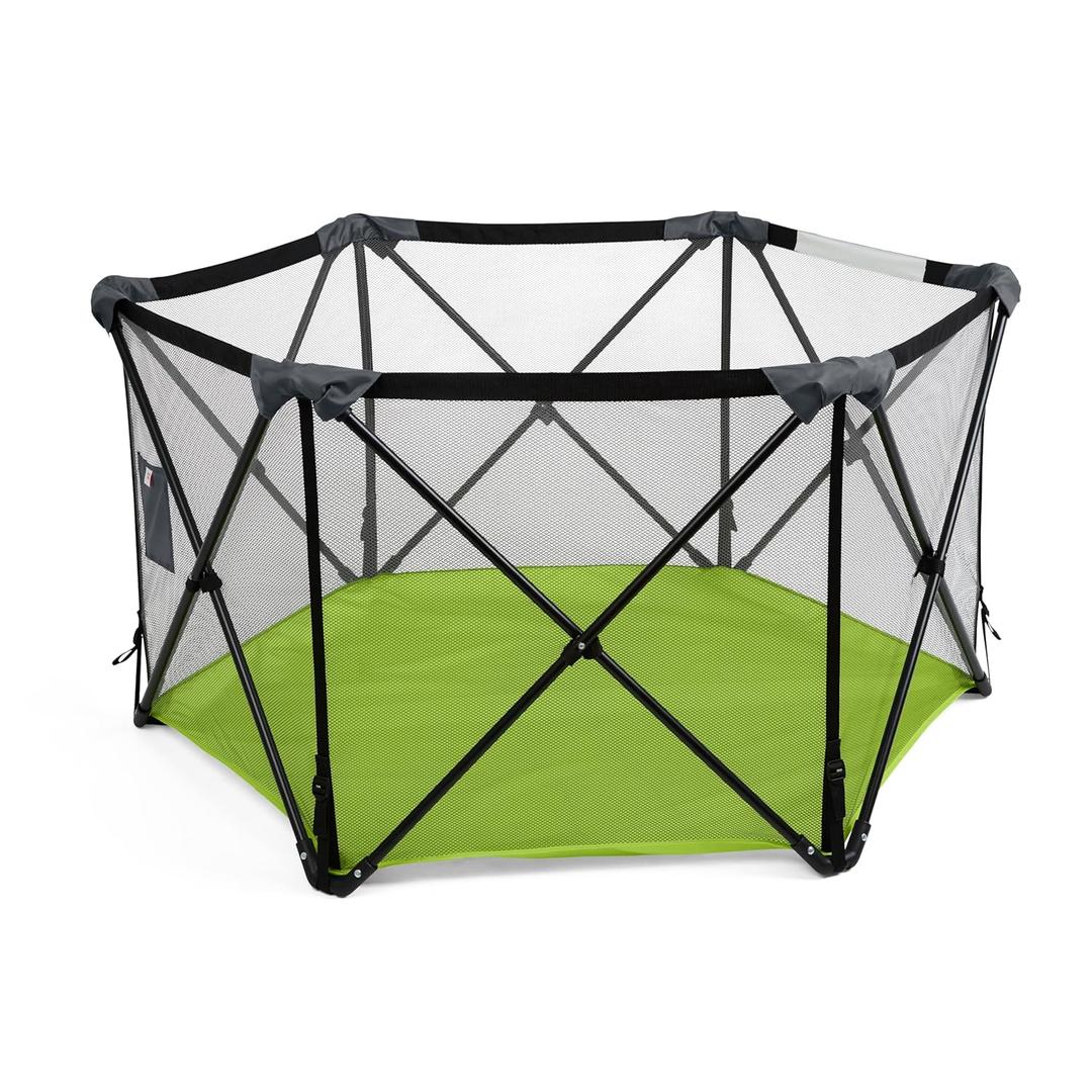 Summer Infant Pop n Play Portable Playard, Green - Lightweight Play Pen for Indoor and Outdoor Use - Portable Playard with Fast, Easy and Compact Fold