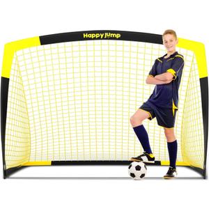 Happy Jump Soccer Goal Pop Up Foldable Soccer Net for Backyard 7x5FT,5x3.6FT,4x3FT,3x2.2FT