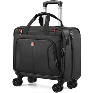 star cloud Rigid Frame Roling Laptop Bag on Wheels, Rolling Briefcase with USB & Type-C Charging Port,Water Resistant Rolling Computer Bag for 17.3 Inch Laptop, Work Travel and Business