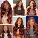 Reddish Brown Bundles Human Hair Copper Body Wave Bundle 22 24 26 Inch Unprocessed Brazilian Virgin Remy Hair #33 Dark Auburn Human Hair Extensions 3 Bundles 150g