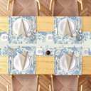 5PCS Blue and White Table Runner & Placemats,Blue Chinoiserie Floral Table Runner 13''x72 with 4 Matching Placemats Machine Washable for Home Party Dining Table Decor Set