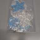 12 Pcs Wooden Coastal Christmas Decor Hanging Ornaments Starfish for Christmas Tree, Beach Christmas Ornaments Seashells Sanddollar for Nautical Xmas Tree Fireplace Home Decoration (White  Blue)