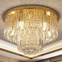KRASTY Gold Crystal Chandelier Flush Mount Ceiling Light, 5 Lights Modern Round, K9 Crystal Raindrop Chandelier Light Fixtures for Hallway Bedroom, Living Room, Dining Room, H12 x D18 - Amazon.com