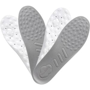 4D Cloud Tech Soles Insoles for Men and Women, Memory Foam Insoles, Shock Absorption and Cushioning Sports Shoe Insoles (2pairs, L Women 12-14.5 / Men 11-13.5)
