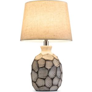 13” Small Ceramic Cordless Table Lamp, Rechargeable Battery Operated with Remote Control, Timer, RGB, Farmhouse Dimmable Bedside Lamp Warm Light for Bedroom Living Room Kitchen Bathroom Patio