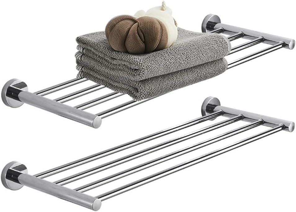 2 x 2-Tier Towel Racks for Bathroom Wall Mount, Bath Towel Holders for Toilet Kitchen Double Towel Hanger, 30 inch Towel Shelves Stainless Steel, Polished Finish