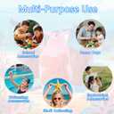 Lyreh 3pcs Mesh Drawstring Beach Bag, 3 Color Durable Beach Sand Toys Mesh Backpack Swim and Pool Balls Storage Bags Packs for Kids Men Women Athletic Gym Sports Workout(Green, Blue, Pink)