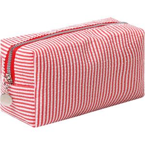 Makeup Bag Cosmetic Bag Travel Toiletry Bag Aesthetic Canvas Organizer Bag Zipper Pouch for Women (M-red)