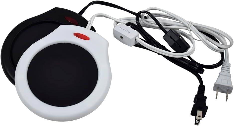 Home&Office Desktop Electric Mug Warmer-Coffee/Tea/Cocoa/Soup-Scented Candles Gift for Winter 2pcs(White and Black (White, Black)