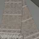 Deeprove Boho Curtain 96 inches Long for Living Room Bedroom Nursery, Breathable Coffee Linen Sheer 96 inches Length Tassel Stripe Embroidery Privacy Window Treatment W52 x L96, 1 Panel Natural