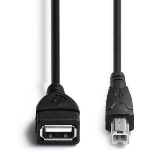 USB 2.0 Cable A Female to USB B Male Cable for Printer Extender Connection Cables USB_A/F-USB_B/M Adapter (USB_A-USB_B Cables Black)