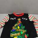 JOYIN Ugly Christmas Sweater Women Men Couples, LED Light Up Ugly Christmas Sweater Kids 2025 Striped Tree(Black) (L)