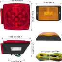 fouwick LED trailer lights Kit, 12V Submersible Tail Marker Lights Wiring Lamp Harness for Boat Car Truck RV Utility snowmobile turn signal license plate stop reverse Trailer Accessories