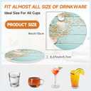 2 x Coasters Set of 6 with Holder,Coastal Themed Beach Lover Gifts for Her.Absorbent Ceramic Drink Coasters with Cork Base for Tabletop Protection Home Decor & Housewarming Gifts for New Home