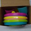 JOYIN Foldable Beach Bucket Set - 3 Packs Collapsible Toy Buckets with Shovels and Mesh Backpack for Kids Toddlers Party, Camping Gear, Travelling, Fishing Water Pail (Pink/Purple/Green)