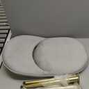 Vanity Chair with Adjustable Backrest, Boucle Upholstery Armless Makeup Stool, Gray Velvet Vanity Stool with Gold Metal Legs for Bedroom Living Room Kitchen Dinning Room (Gray)