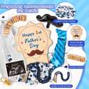 9Pcs Pregnancy Announcement Set Coming Soon Baby Announcement Ideas Include Happy Father's Day Wooden Sign Balloon Beads Garland New Parents Pregnancy Reveal Photo Prop Backdrop for 1st Father's Day