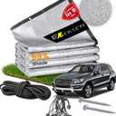 99% Aluminet Shade Cloth 13'x20' Aluminum Shade Cloth Heat Protection Reflective Tarp Aluminet Car Shade with Elastic Cord & Nylon & Rope Nails Suitable for UV Protection for Outdoor Use
