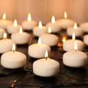 48 Pack White Floating Candles 1.75inch Unscented Floating Candle for Centerpieces 4-5 Hours Burning 1.75 Floating Candle Bulk for Wedding Party