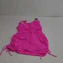 Eomenie Women's One Piece Swimdress Swimsuit with Drawstring Tummy Control Bathing Suits Push Up Swim Dresses with Bottom (Medium, Hot Pink)