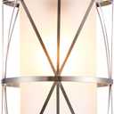 Modern Brushed Nickel Pendant Light with Frosted Glass, Transitional Metal Pendant Lighting Fixture for Kitchen Island Sink Dining Room Bar, Led Bulb Included