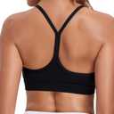 Women's Sports Bras Y Back Racerback Removable Padded Strap Yoga Bras Low Impact Workout Top (Large, Black)