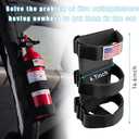 Roll Bar Fire Extinguisher Holder, Adjustable Fire Extinguisher Mount Strap with American Flag Pattern, Car Accessories Fixed Belt for Wrangler JK JKU TJ CJ Gladiator (Black)