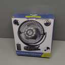 FRIZCOL 24000mAh 8 Inch Portable Clip On Fan, Battery Operated Golf Cart Fan with Lights and Remote, USB Fans Small Desk Fans Personal Quiet Fans for Office Stroller Bedroom and Camping (Black)