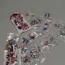 Bucherry 24 Pairs 4th of July American Flag Earrings - Dangle, Patriotic, Red, White & Blue - Independence Day, Bulk Gift for Women