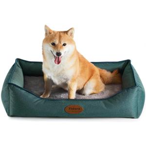 Orthopedic Dog Beds for Medium Dogs, Durable Egg Crate Foam Sofa Dog Bed wit Washable Removable Cover,Waterproof Lining,Pet Bed for Large Dogs (Olive Green, 26.4" L x 21.7" W x 6.2" Th)