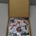 Thyle Winter Snowman Paper Towel Holder with Round Base Winter Bathroom Decor Rustic Snowman Family Dispenser Kitchen Paper Holder Stand for Christmas Xmas Countertop Toilet Home Accessories