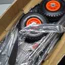 Snow Shovel Pusher for Driveway,Heavy Duty Steel Snow Shovel with Wheels,29 in Angled Blade Efficient Snow Removal,3 Level Adjustable Height Handle,Snow Plow with Safety Reflective Tape