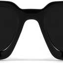 Trendy Square Sunglasses for Men Women Fashion Thick Rectangle Sun Glasses UV Protection Shades Designer Style (Black)