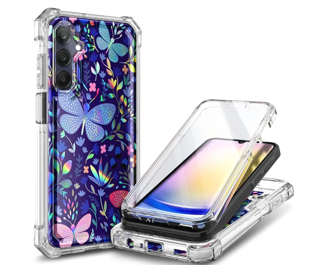 Designed for Samsung Galaxy A25 5G Case, Slim Stylish Full-Body Butterfly