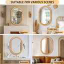 20x30 Oval Rattan Mirror for Wall, Boho Decorative Mirror for Bathroom Vanity, Farmhouse & Natural Home Decor for Bedroom, Living Room