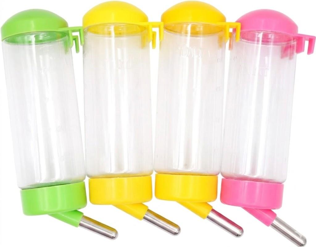 Small Animal Water Dispenser for Cage, 4PCS Rabbit Water Bottle No Drip, 500ml Guinea Pig Water Bowl No Drip for Rabbit, Chinchilla, Ferret, Guinea Pigs, Squirrel, Hedgehog, Multicolor