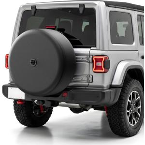 Moonet 33" Tire Cover with Camera Hole, for Jeep Wrangler JL with Back-up Camera, Sport & Sahara (2018-2025), Fits 285/70R17 (Black)
