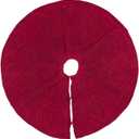 36 Inch Christmas Tree Skirt, Chunky Rustic Twisted Woven Round Tree Skirt with Tie Closure for Family Gatherings, Holiday Parties, Christmas Decorations (Red)