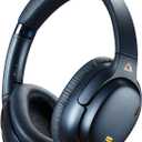 1Mii AI E700 Hybrid Active Noise Cancelling Headphones, Bluetooth Over Ear, Wireless Hi-Res Audio with LDAC & aptX Low Latency for Airplane Travel & Home TV, AI Translation & Custom EQ via APP, Blue